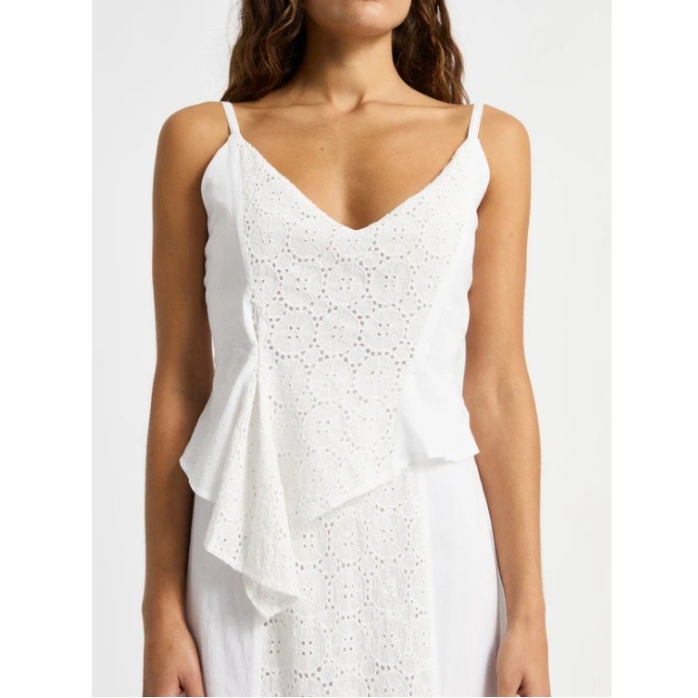 Laagam Women's Lea White Lace Midi Dress Size S Nwt — image 4 of 8